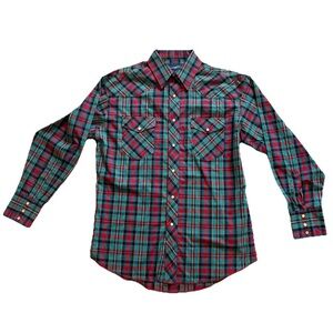 Vintage Wrangler Plaid Western Shirt 15.5 x 34 | 90s Y2K Style